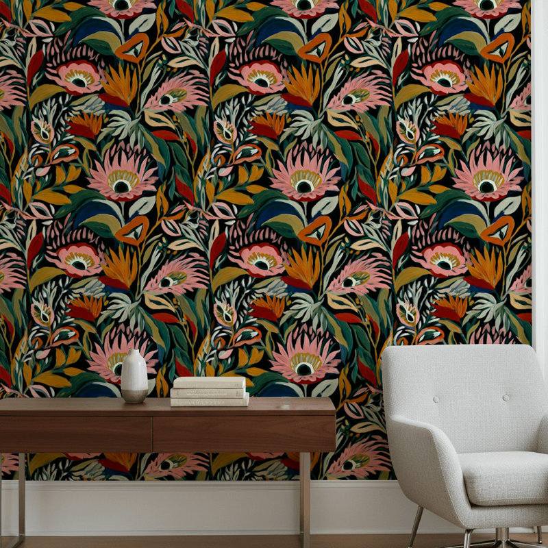 Papier peint floral abstrait