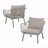 Set Of 2 Outdoor Patio Club Chair, PP Green Finish With Beige Cushion-1122789687-1122789686