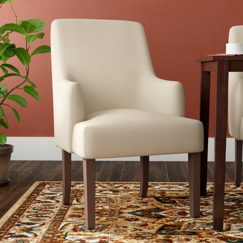 Chaise de salle à manger rembourrée Malge - Crème résistante aux taches, Crème