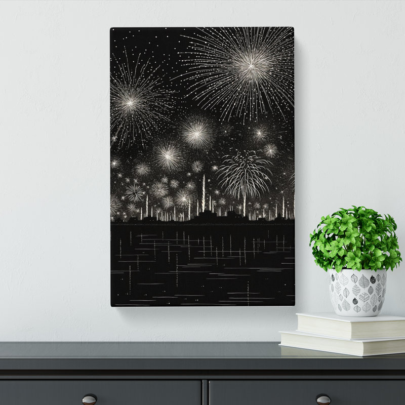Fireworks Line - Wrapped Canvas, 76cm H x 50cm W x 3cm D