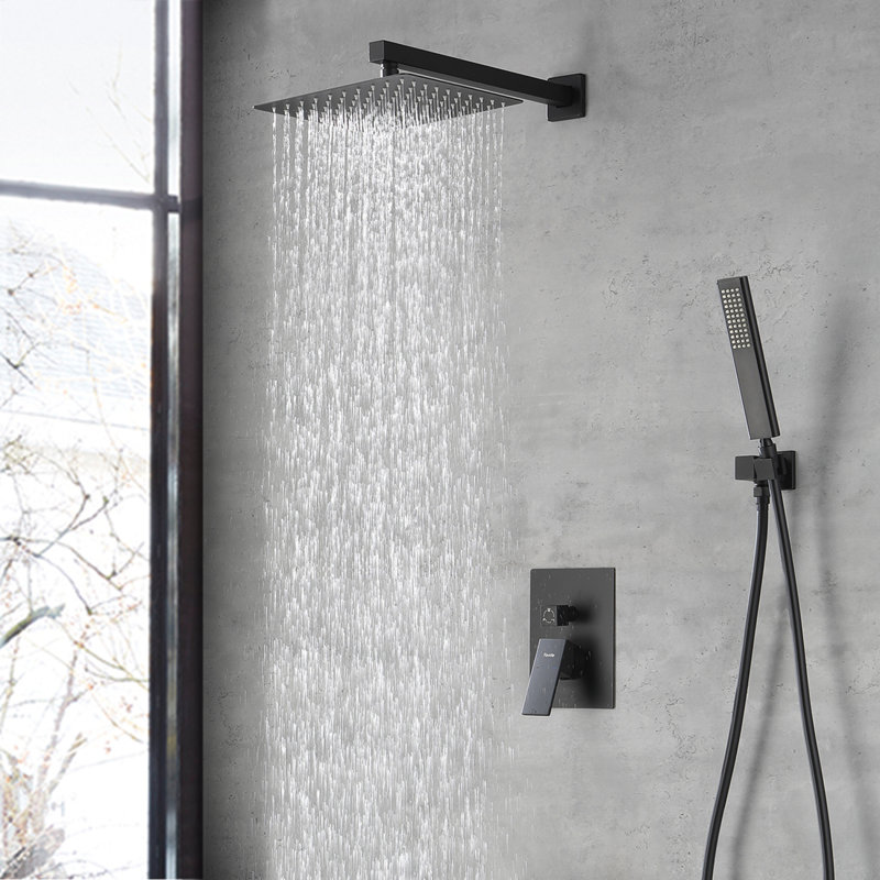 Pressure Control Matte Black Shower System Modern Bathroom Fixtures