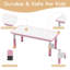 Ensemble de table et 6 chaises pour enfants, ensemble de table et de chaises pour tout-petits à hauteur réglable-2056059880