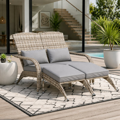 Outdoor High-Back Chair,Garden Wicker Chair