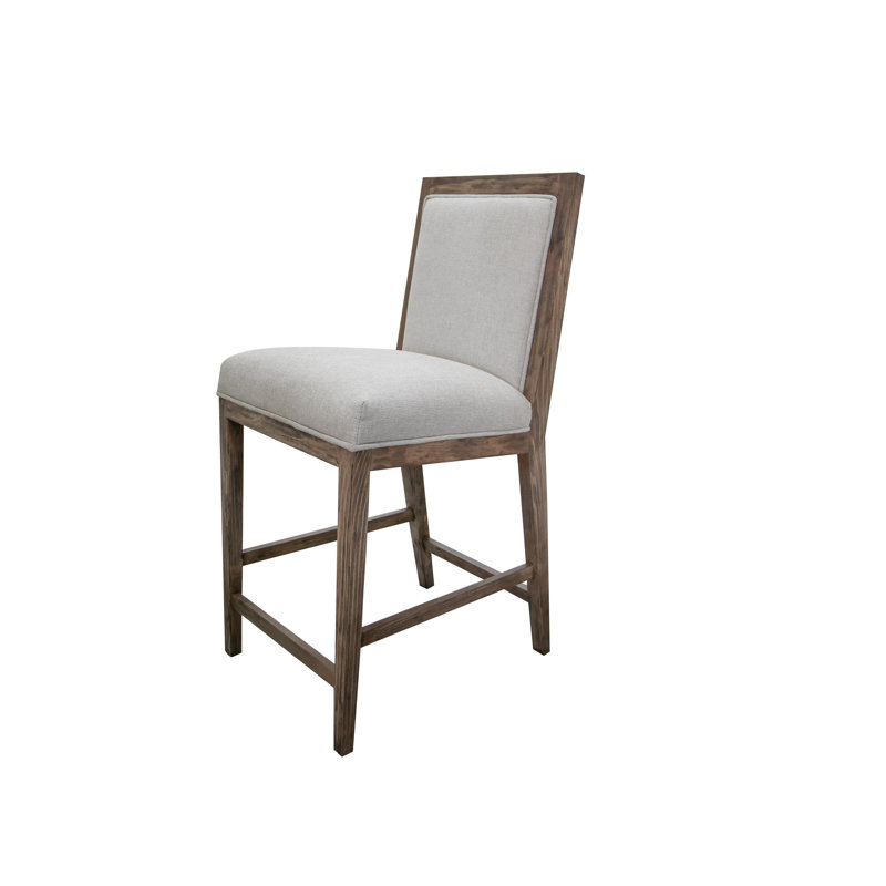 Sahara Upholstered Counter Stool with Solid Wood Frame, Brown