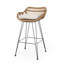 Deux fauteuils d'extérieur avec faux coussins d'eau - conception classique, siège de tabourets de bar de 28,75 pouces, finition grise