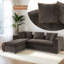 Canapé modulaire en L Luxury Chenille - canapé rembourré 93,7 po avec sièges profonds, rangement caché et coussins assortis-2059542322