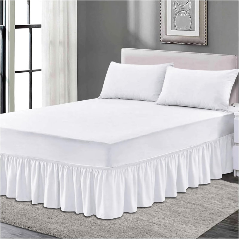 Premium Cotton Blend Plain Dyed Valance Sheet | Soft Durable and Breathable Luxury Bed Sheet for Ultimate Comfort, White
