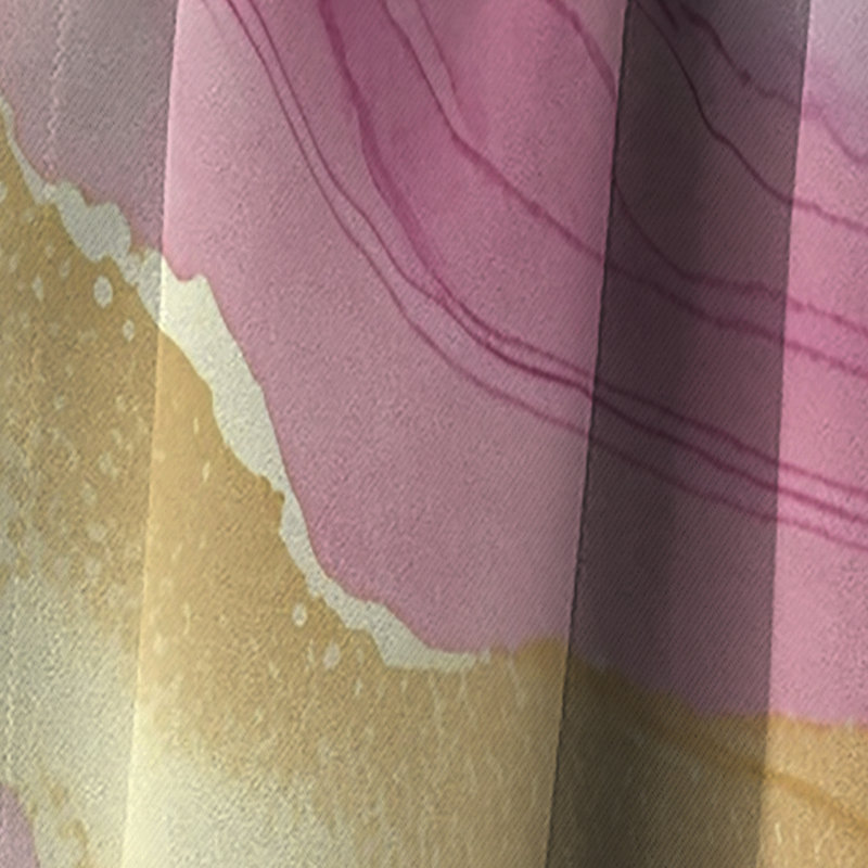 Abstrait Geode Marble Waves Pink III - Rideau occultant en marbre abstrait - 1 panneaux, L 52 po x L 120 po