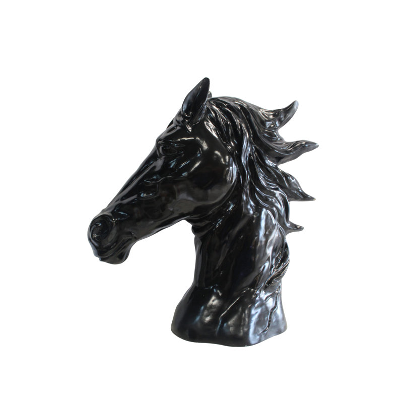 Buste étalon noir en fibre de verre de la collection Nifao Pure Elegance 36 po x 14 po x H 36 po