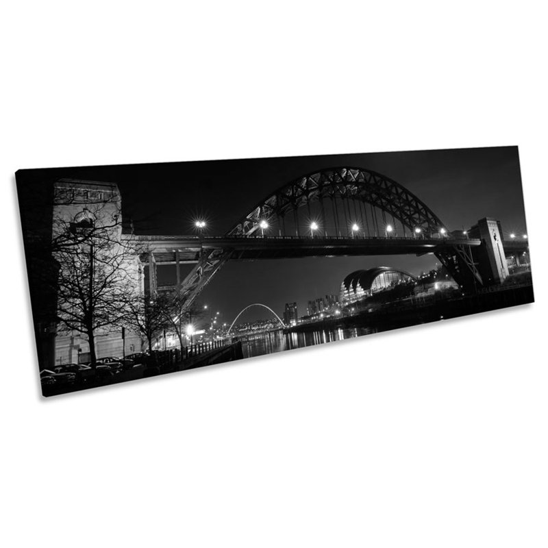 Tyne Bridge Newcastle Night - Wrapped Canvas Panoramic Print, 60.96cm H x 182.88cm W x 4cm D
