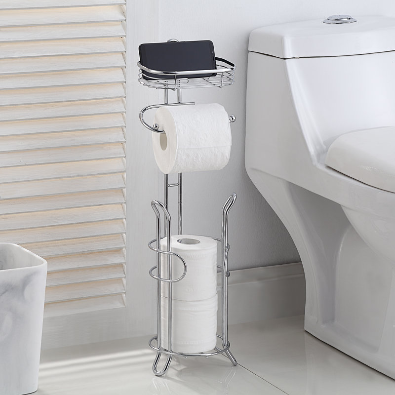 Porte-papier hygiénique sur pied, Chrome