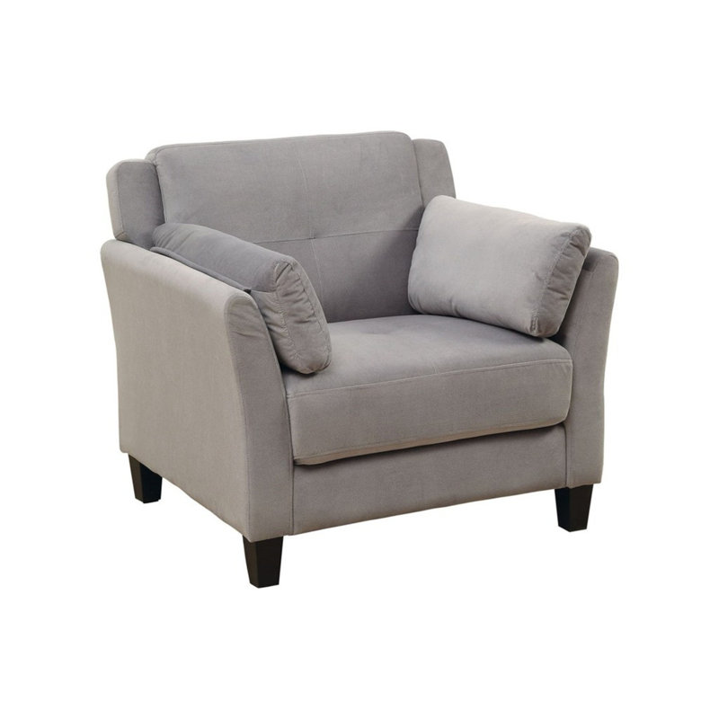 Fauteuil capitonné en polyester 36 po Marcellus, Gris