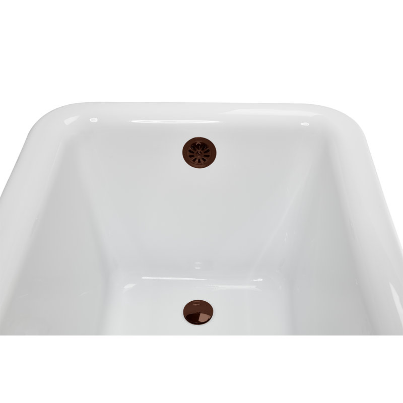 58" Streamlin Clawfoot Tub,Tray,Drain, Clawfeet, Polished Chrome, Matte Oil Rubbed Bronze