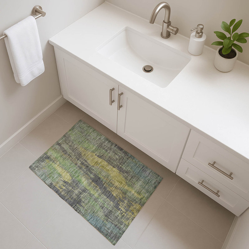 Premium Machine Washable Lampkins AMF1648 Abstract Rug, Rectangle 1'8" x 2'6"