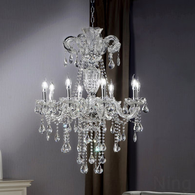 Chandelier  - 37" Crystal 8-Led Light