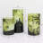 Halloween Flickering Candles With Spider Web, Ghost, Castle Decals, Green Glass Battery Operated Flameless LED Candles With Remote, Real Wax Candles Set Of 3 For Horror Spooky Decorations