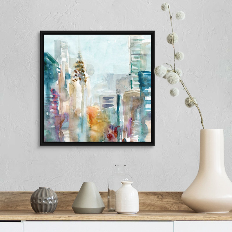 Spectrum NYC - Peinture sur toile, Cadre flottant noir, H 17,7 po x l 17,7 po x P 1,75 po