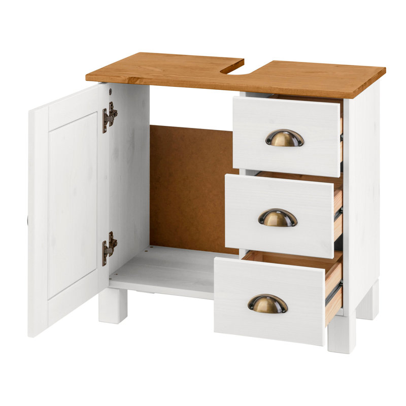 Charry 55cm Kitchen Pantry, Brown/White