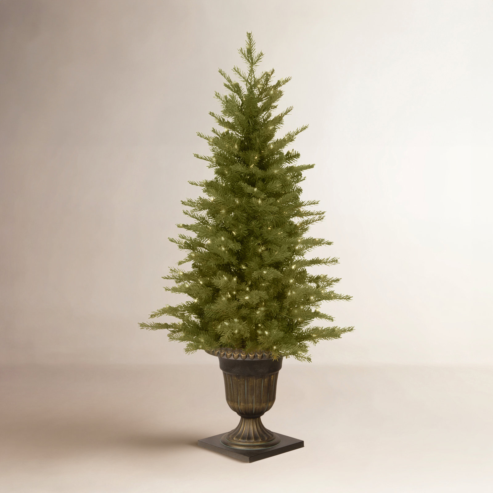 White 9.6' Pre-Lit Spruce Christmas Tree