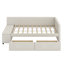 Lit plateforme tapissier en L avec rangement et tiroirs-142947614