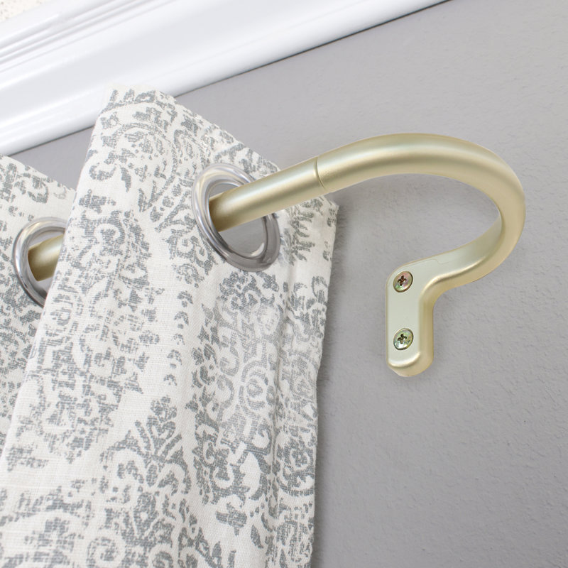 Tringle à rideaux simple réglable en métal Justi, H 2,5 po x l 48 po x P 3,5 po, Doré clair