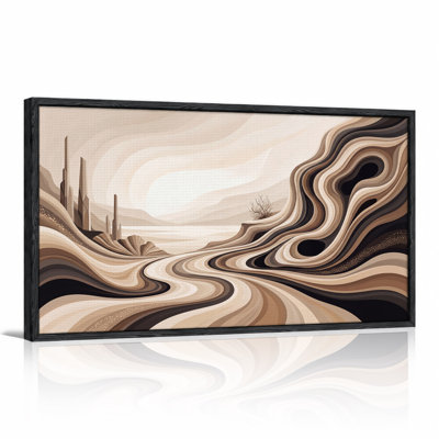 Sepia Toned Desert Dunes and Rock Spires Canvas Wall Art