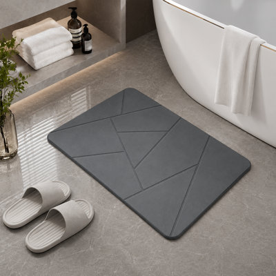 Stone Bath Mat, 24''x15'' Non-Slip Diatomaceous Earth Stone Bath Mat, Absorbent Quick Drying for Bathroom/Kitchen