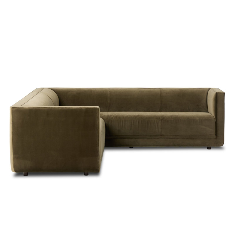 Phillip Sectional, Left Hand Facing, Surrey Olive Performance Velvet