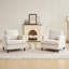 Oversized Cozy Accent Chair with Linen Upholstery and Thick Cushion, Mid-Century Modern Lounge Armchair-357829806