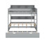 Lit superposé avec lit gigogne escamotable et tablettes de rangement latérales, lit superposé en bois peu encombrant-688741615