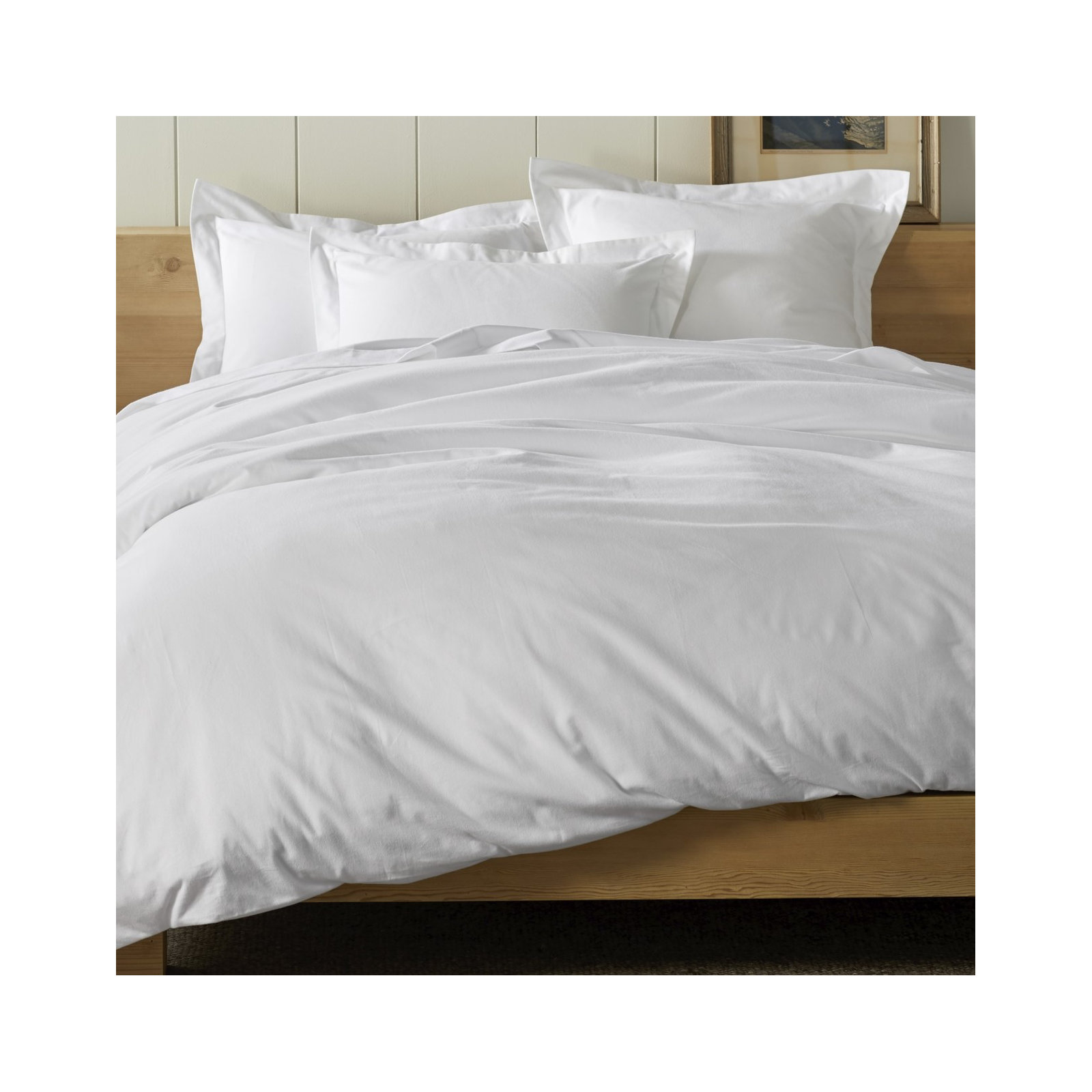 Cloud Cotton Flannel Duvet Cover, King Duvet Cover, Alpine White