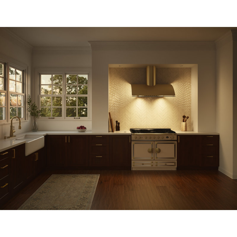 Zephyr Okeanito 36 in. Wall Mount Range Hood with LED Lights, Brushed Gold, 36"