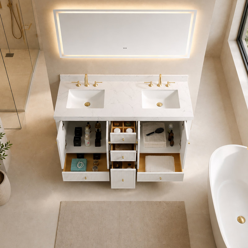 Meuble-lavabo Corena, Blanc classique