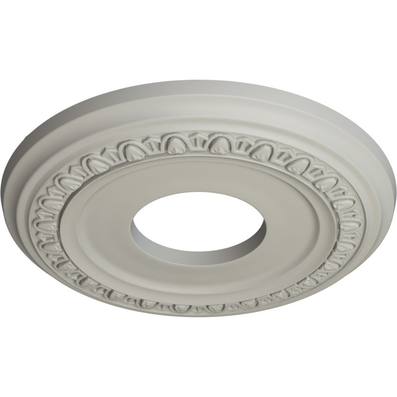 Médaillon de plafond Endurathane Bradford, DO 12 1/2 po x P 3 7/8 po x P 3/4 po (convient aux auvents jusqu'à 6 5/8 po), finition perle noire peinte à la main