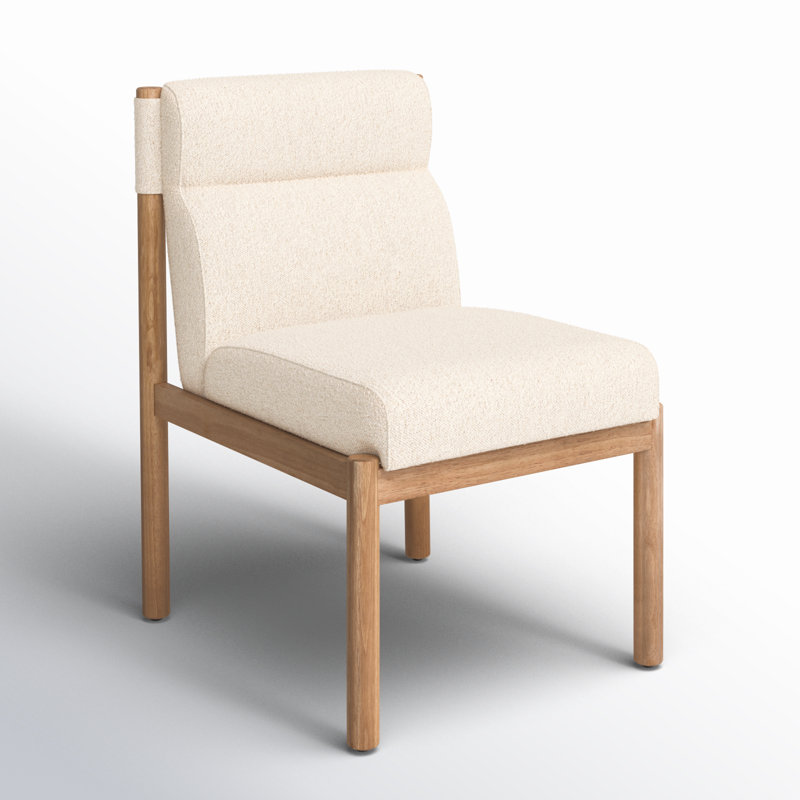 Kiano Upholstered Dining Chair, Ivory Polyester Blend