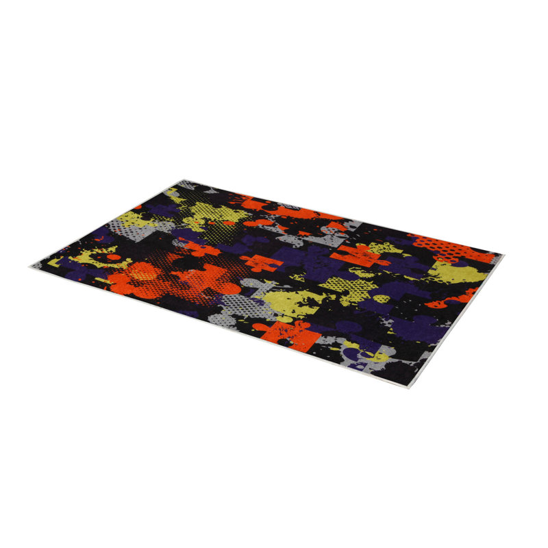 Tapis d'entrée de qualité supérieure, 3,3 x 6,6 pieds, 100% polyester, hauteur de velours de 0,3 po | Antibactérien, antidérapant, dessous lavable à la machine | Élégante impression numérique 3D, parfaite pour les vestibules et les salons