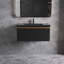 Meuble-lavabo flottant simple 36 po avec lavabo à surface solide Dhruven