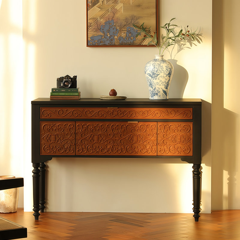 Vintage Single-Drawer Three-Door Accent Cabinet