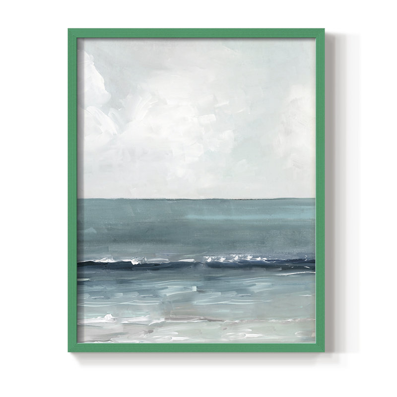 «Teal Seas II», reproduction encadrée - bois massif, H 15 po x l 12 po, Vert