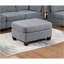 Repose-pieds en tissu moelleux gris ardoise cocktail moderne avec pieds en bois | Bois | Brun