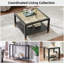 Table basse industrielle carrée avec plateau en verre-80828252