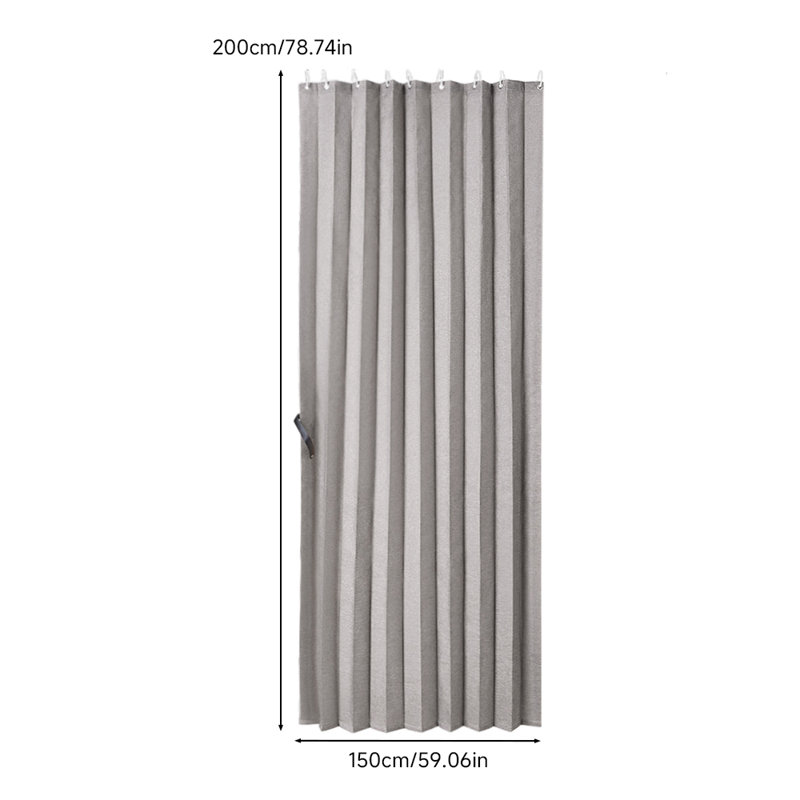 Curtain, Grey, 150cm Width x 200cm Drop
