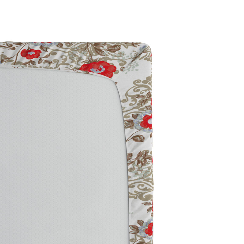 Microfiber Floral Fitted Sheet, Queen Fitted Sheet