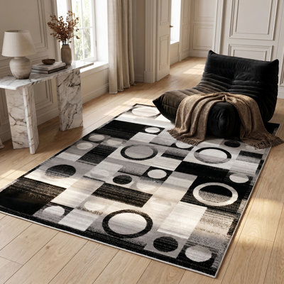 Tapis gris à motif abstrait Dillup-Jones