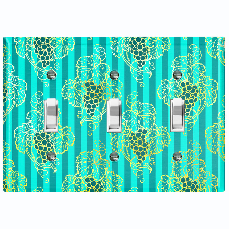 Patterned 3 - Gang Toggle Light Switch Standard Wall Plate