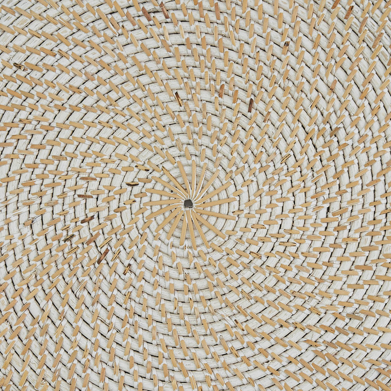  Chargeur en rotin blanc, ensemble de 4, Blanc