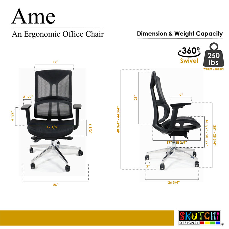 Chaise de cadre ergonomique
