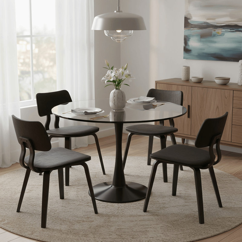 Table de salle à manger Elkton, Noir, 31 po de largeur