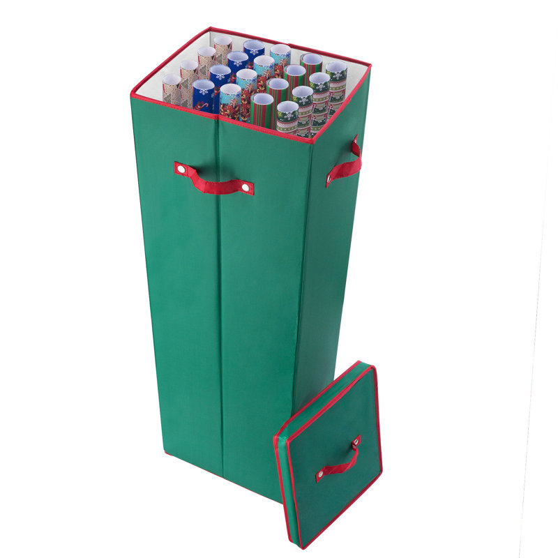 Paper Box Gift Wrap Storage, Green