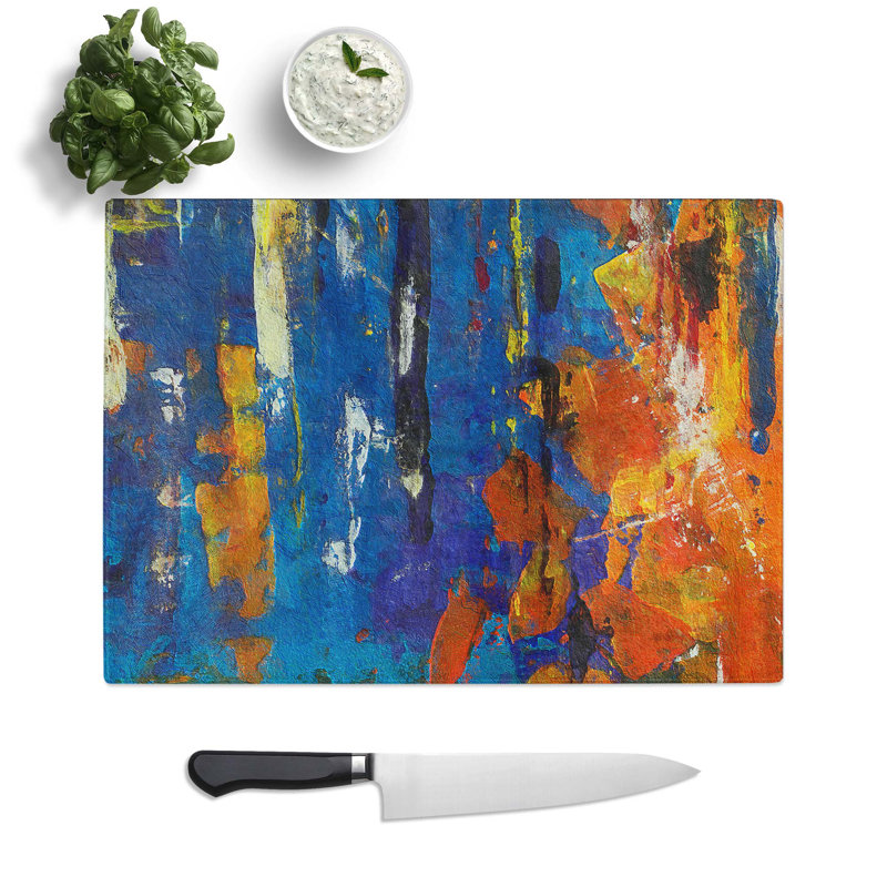 Tempered Glass Art Painting Vol.470 Chopping Board, 39 cm W x 28.5 cm L